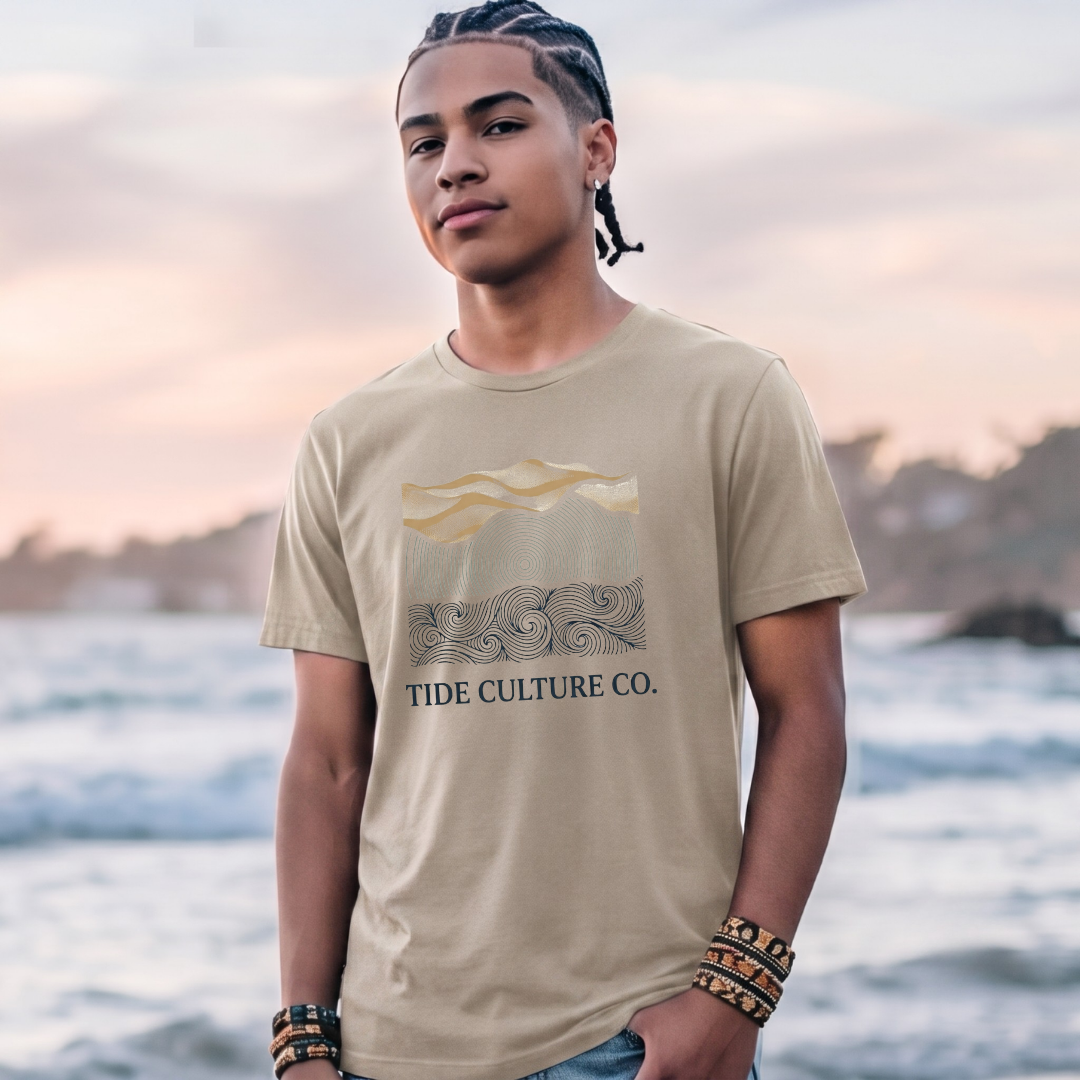Wave Line Art T-Shirt